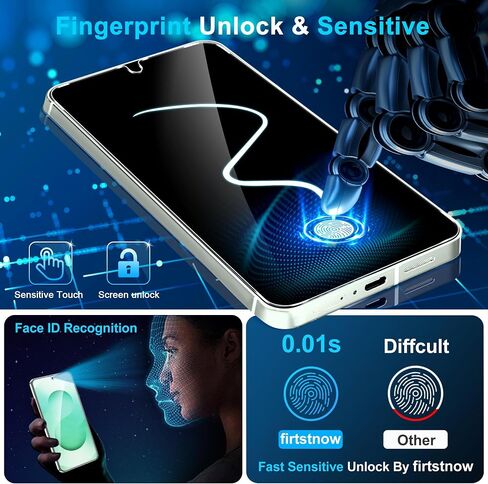 3 Pack Glass Screen Protector for Samsung Galaxy S24 [6.2 inch] + 3 Pack Camera Lens Protector, 9H Tempered Glass, Fingerprint Unlock, HD Clear Case Friendly Anti-Scratch in Saudi Arabia