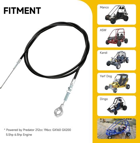 كابل خنق مستقيم عالمي HIAORS مقاس 75 بوصة متوافق مع 90cc 110cc 125cc 150cc 200cc 250cc Kandi Go Kart Cart Mini Bike Gas Scooter، كابل فرامل 75 بوصة لأجزاء الدراجات النارية Pit Dirt Bike Buggy in Kuwait