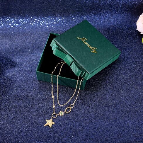 قلادة ذهبية أنيقة للنساء - عقد عصري متعدد الطبقات مع قلادة نجم البحر والفيروز، مجوهرات فريدة مطلية بالذهب عيار 14 قيراط للنساء in Kuwait