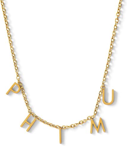 Sorority Shop Phi Mu Necklace — PM Name Necklace, 18K Gold Plated Sorority Gifts Necklace, Long-Lasting Phi Mu Gifts for Women in Saudi Arabia