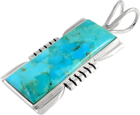Turquoise Pendant Necklace Sterling Silver 925 (Sterling Silver Pendant with 20" Stainless Chain) in Saudi Arabia