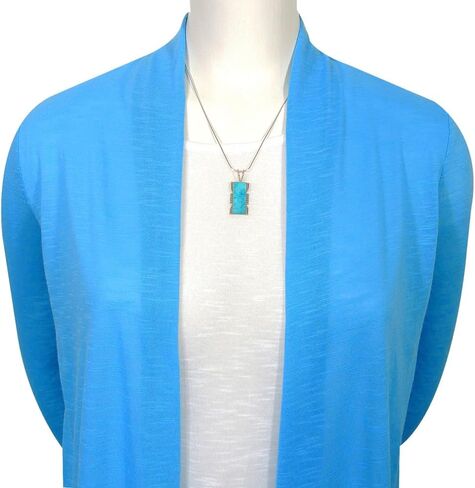 Turquoise Pendant Necklace Sterling Silver 925 (Sterling Silver Pendant with 20" Stainless Chain) in Saudi Arabia