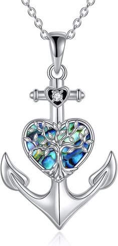 LUHE Anchor Necklace Sterling Silver Sailing Pendant Jewelry Sailor Gifts for Women in Saudi Arabia
