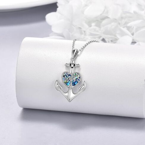 LUHE Anchor Necklace Sterling Silver Sailing Pendant Jewelry Sailor Gifts for Women in Saudi Arabia