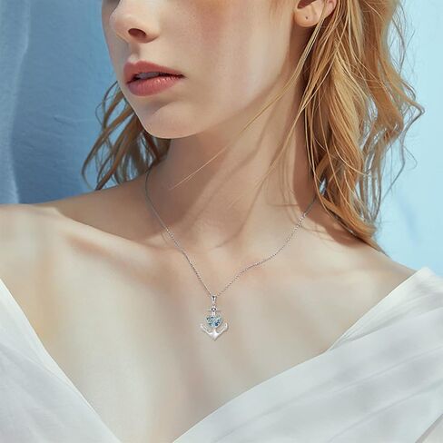 LUHE Anchor Necklace Sterling Silver Sailing Pendant Jewelry Sailor Gifts for Women in Saudi Arabia