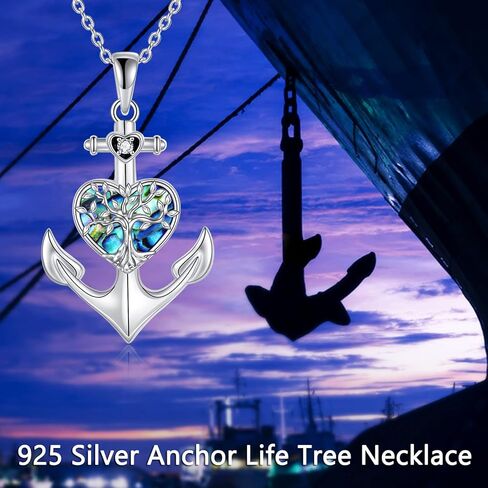 LUHE Anchor Necklace Sterling Silver Sailing Pendant Jewelry Sailor Gifts for Women in Saudi Arabia