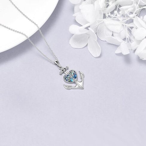 LUHE Anchor Necklace Sterling Silver Sailing Pendant Jewelry Sailor Gifts for Women in Saudi Arabia