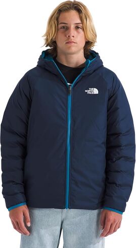 THE NORTH FACE Boys Reversible Perrito Hooded Jacket | Waterproof Winter Puffer Coat, Lightweight Outerwear for Travel in Saudi Arabia