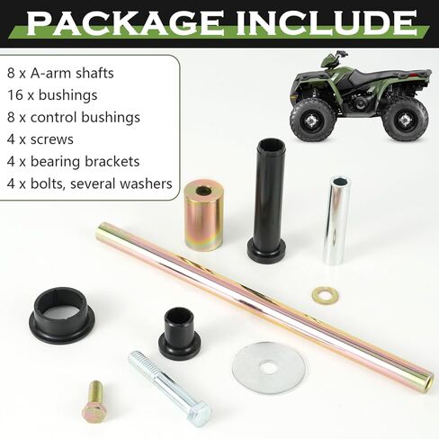 مجموعة عمود جلبة A-Arm الخلفية الممتازة لـ Polaris Sportsman 400/450/600/700 2003‑2007 - OEM Fit 5020826 5434548 5434551 5133806 5434550 - ترقية نظام التعليق الثقيل من الحديد والمطاط in Kuwait