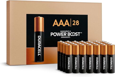 Duracell Coppertop AAA Batteries with Power Boost Ingredients, 28 Count (Pack of 1). Re-closable pack for quick, easy access and organized storage. Triple A Battery with Long-lasting Power in Kuwait