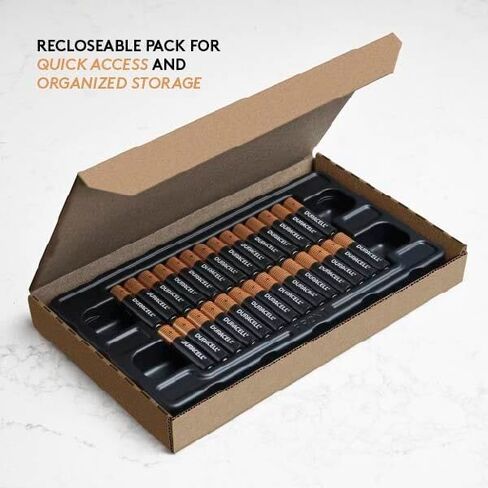 Duracell Coppertop AAA Batteries with Power Boost Ingredients, 28 Count (Pack of 1). Re-closable pack for quick, easy access and organized storage. Triple A Battery with Long-lasting Power in Kuwait