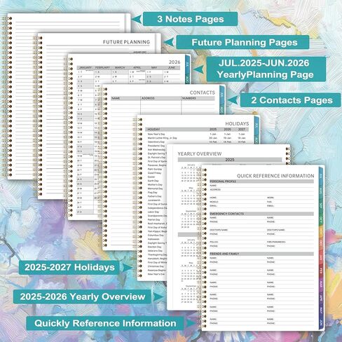 2025-2026 Planner-المخطط الأكاديمي 2025-2026 ، يوليو 2025-يونيو 2026 ، 9 "× 11" أسبوعيًا وشهريًا مع علامات تبويب ، ملزمة مزدوجة ، عطلات ، جيب الخلفي in Kuwait