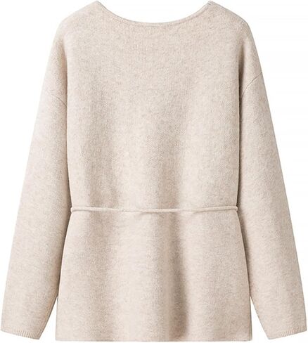 سترات نسائية مفتوحة من الأمام وأكمام طويلة ورقبة على شكل حرف V وسترات محبوكة كاجوال ومعاطف عصرية مكتنزة مع حزام ربط in Kuwait