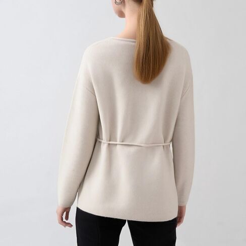 سترات نسائية مفتوحة من الأمام وأكمام طويلة ورقبة على شكل حرف V وسترات محبوكة كاجوال ومعاطف عصرية مكتنزة مع حزام ربط in Kuwait