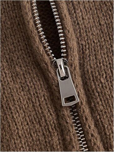 Verdusa Women's Zip Up Long Sleeve Knit Cardigan Sweater Fuzzy Crop Jacket Outerwear Early Fall Outfits 2025 in Saudi Arabia