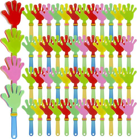 120 Pcs 7.5 Inch Noisemakers Bulk Plastic Hand Clappers Party Favors Noise Makers for Sporting Events Fiesta Birthday Game Supplies, Random Color in Kuwait