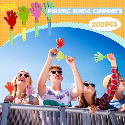 120 Pcs 7.5 Inch Noisemakers Bulk Plastic Hand Clappers Party Favors Noise Makers for Sporting Events Fiesta Birthday Game Supplies, Random Color in Kuwait