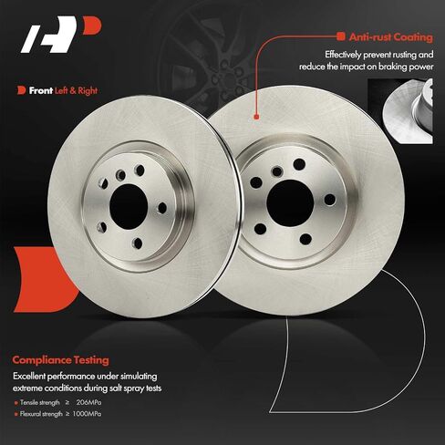 A-Premium 12.99 inch (330 mm) Front Vented Disc Brake Rotors Compatible with Select Mini and BMW Models - Cooper Countryman 2017-2019, X1 2016-2022, X2 2018-2021, 2-PC Set in Saudi Arabia