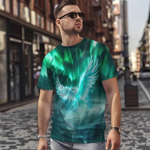 3D Pattern Print T-Shirt Breathable Cool Lightweight Flexible Easy to Match Diverse and Stylish in Saudi Arabia
