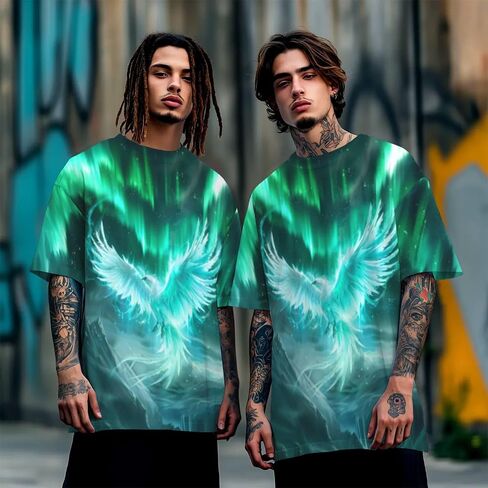 3D Pattern Print T-Shirt Breathable Cool Lightweight Flexible Easy to Match Diverse and Stylish in Saudi Arabia