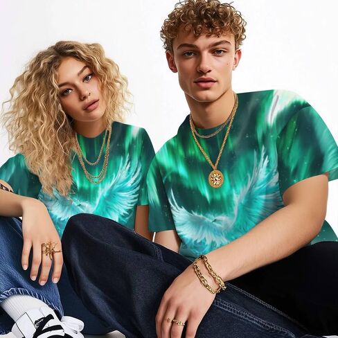 3D Pattern Print T-Shirt Breathable Cool Lightweight Flexible Easy to Match Diverse and Stylish in Saudi Arabia