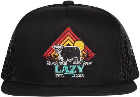 قبعة سائق الشاحنة Lazy J Ranch Cactus Sunrise Classic ذات الخمس ألواح - قبعات ريفية للجنسين قابلة للتعديل، قبعة سائق شاحنة عتيقة in Kuwait