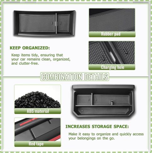 Center Console Dash Storage Organizer Compatible with Mazda CX-5 2025 2024 2023 2022 Interior Accessories, Armrest Storage Box Dashboard Insert Tray Holder, Black in Saudi Arabia