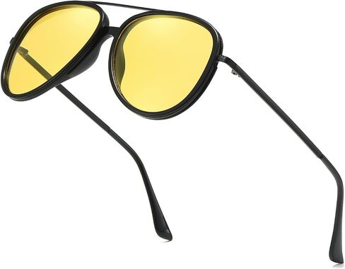 نظارات IGnaef Aviator للرؤية الليلية مضادة للوهج للنساء والرجال، نظارات القيادة الليلية الصفراء المستقطبة IF3248 in Saudi Arabia