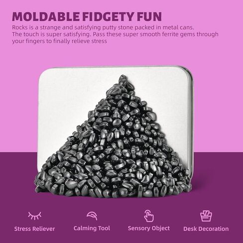 Magnetic Ferrite Putty Rocks,Multicolor More Than 300 Weak Magnetic Smooth Ferrite Pebbles, Magnet Rock Desk Toys and Time-Killer for Adults in Kuwait