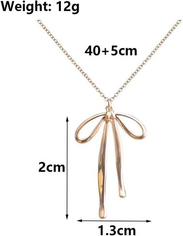 Fashion Gold Bow Choker Necklace for Women Simple Ribbon Bow Pendant Necklaces Dainty Bowknot Collar Necklace Holiday Jewelry Accessories for Her in Saudi Arabia