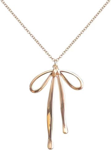 Fashion Gold Bow Choker Necklace for Women Simple Ribbon Bow Pendant Necklaces Dainty Bowknot Collar Necklace Holiday Jewelry Accessories for Her in Saudi Arabia