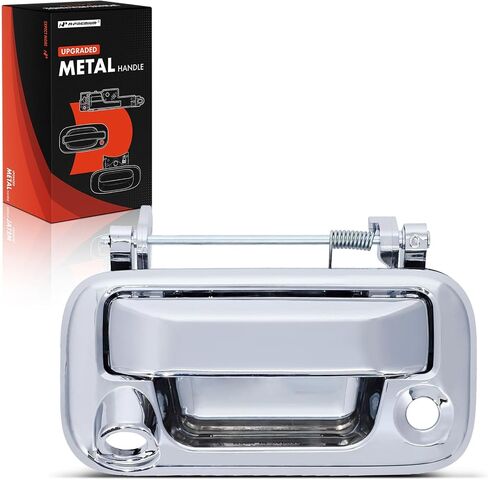 A-Premium Upgraded Metal Tailgate Handle Latch - Compatible with Ford F150 2008-2014, F250 F350 F450 F550 Super Duty Lobo 2008-2015 - Chrome Handle w/Camera Hole & Keyhole, Replace# 8L3Z9943400ACHMT in Saudi Arabia