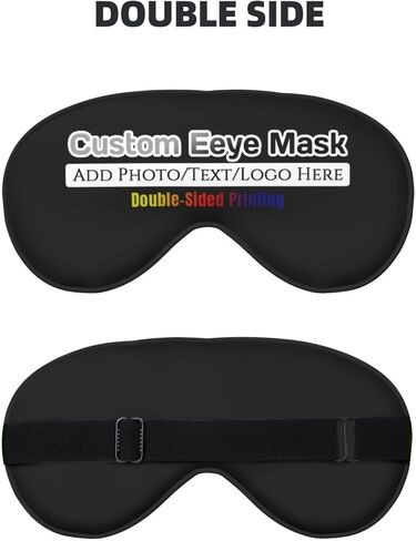 Personalized Eye Masks,Customized Sleep Blindfold Eye Mask,Custom Blackout Eye Cover with Adjustable Strap for Travel and Nap Solid Black in Saudi Arabia