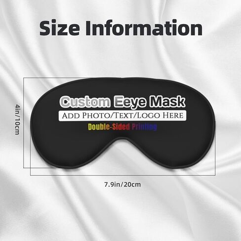 Personalized Eye Masks,Customized Sleep Blindfold Eye Mask,Custom Blackout Eye Cover with Adjustable Strap for Travel and Nap Solid Black in Saudi Arabia
