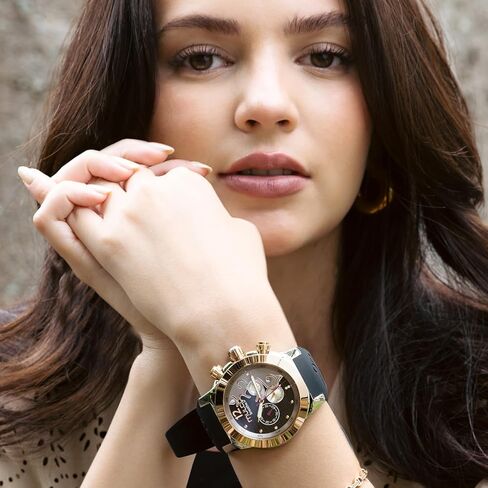 ساعات مولكو للنساء - تنفس، هيكل من الفولاذ المقاوم للصدأ مع سوار معصم من السيليكون، حركة كوارتز متعددة الوظائف، شاشة عرض تناظرية كبيرة للوجه مع أم اللؤلؤ والذهب الوردي، مقاومة للماء in Kuwait