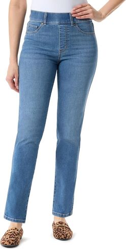 Gloria Vanderbilt Women's Shape Effect Pull on High Rise Straight Leg Jean Plus in Saudi Arabia