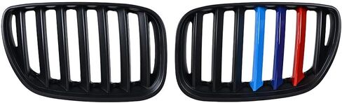 Left and Right Front Grill Compatible For 2004 2005 2006 BMW X5 E53 Sport 4D LCI Front Kidney Grille Matte Black in Saudi Arabia