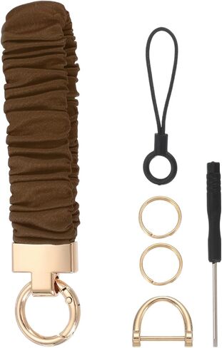 Keychain Wristlet, Scrunchie Key Chain Wristlet with D Ring Cute Stretchy Wrist Bracelet Elastic Lanyard for Car Key in Kuwait
