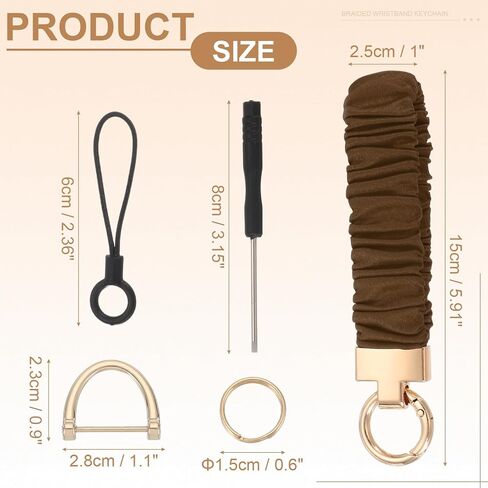 Keychain Wristlet, Scrunchie Key Chain Wristlet with D Ring Cute Stretchy Wrist Bracelet Elastic Lanyard for Car Key in Kuwait