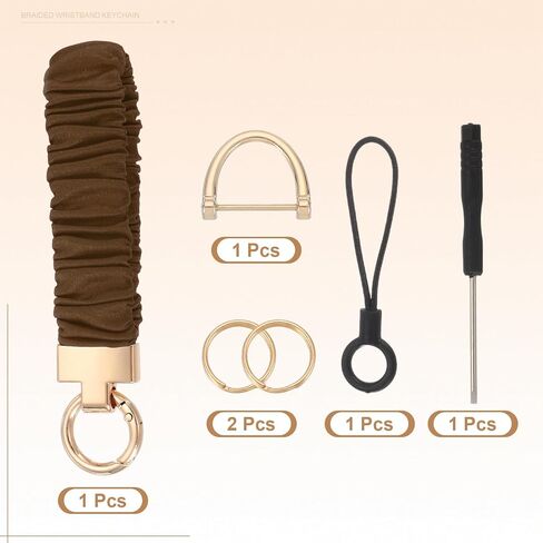 Keychain Wristlet, Scrunchie Key Chain Wristlet with D Ring Cute Stretchy Wrist Bracelet Elastic Lanyard for Car Key in Kuwait