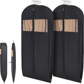 حقيبة بدلة Syeeiex مقاس 40 بوصة، مجموعة من 8 حقائب ملابس لتعليق الملابس، وحقائب بدلة لتخزين الخزانة، وحقائب غطاء البدلة، وحقائب الملابس للبدلات، والقمصان، والسترات، والمعاطف، وملابس العمل (أسود) in Kuwait