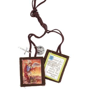 Needzo Saint Michael Scapular مع ميداليات، يتميز بصليب وميدالية St Benedict، هدايا كاثوليكية تعبدية، 24.5 بوصة in Kuwait