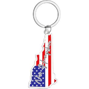 New Hampshire Souvenirs Keychain With Key Ring - American Flag Keychain, Key Holder For Gifts,Souvenirs From Usa,Spot M in Saudi Arabia