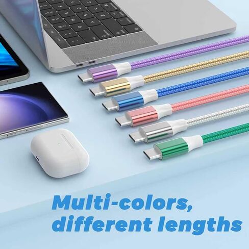 USB C Cable, 6Pack USB to USB C Cable Type C Charger Fast Charging Cable Nylon Braided Android Charger for iPhone 16 15 Charger, Samsung Galaxy, Huawei, Google Pixel, Sony, Switch（3/3/3/6/6/10Ft） in Saudi Arabia