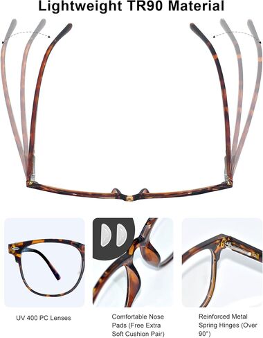 Square Blue Light Glasses for Woman, Lightweight Blue Light Blocking Glasses for Computer,Eye Strain,UV Protection in Saudi Arabia