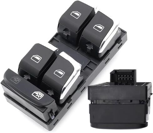 8KD959851 8KD959855 Chrome Master Window Switch Sinle Button for Audi A4 S4 B8 Allroad Q5 A5 2011 8KD959851A 8KD959855A(Chrome Set) in Saudi Arabia