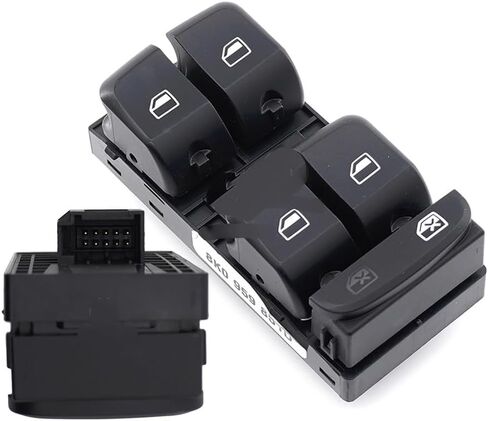 8KD959851 8KD959855 Chrome Master Window Switch Sinle Button for Audi A4 S4 B8 Allroad Q5 A5 2011 8KD959851A 8KD959855A(Chrome Set) in Saudi Arabia