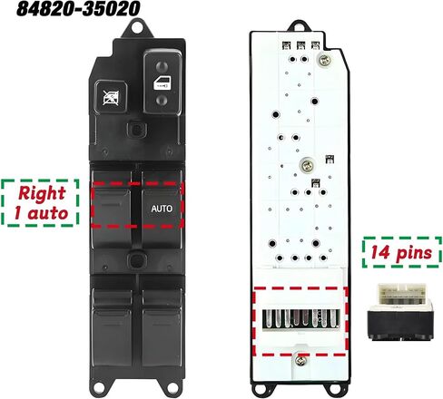 84820-35020 لسيارة Land Cruiser 80 1990-1998، زر الركاب لمفتاح التحكم في النافذة الرئيسية للسائق الأيمن 8482035020 (السائق الأيمن 1auto) in Kuwait