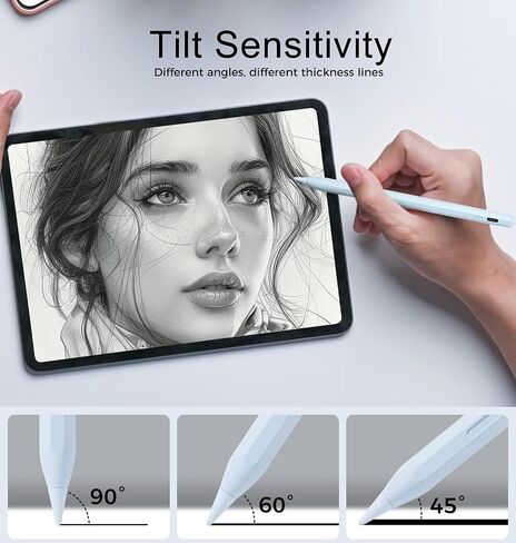 قلم ستايلس لجهاز iPad الجيل العاشر والتاسع، شحن سريع لقلم Apple iPad مع خاصية رفض راحة اليد، متوافق مع 2018-2024 iPad10/9/8/7/6 Gen، iPad Pro 13" M4/12.9"/11"، iPad Air 3/4 /5/M2، آيباد ميني 5/6 in Saudi Arabia