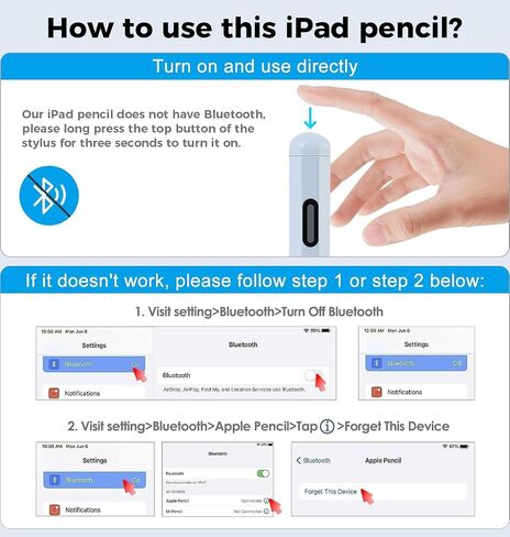 قلم ستايلس لجهاز iPad الجيل العاشر والتاسع، شحن سريع لقلم Apple iPad مع خاصية رفض راحة اليد، متوافق مع 2018-2024 iPad10/9/8/7/6 Gen، iPad Pro 13" M4/12.9"/11"، iPad Air 3/4 /5/M2، آيباد ميني 5/6 in Saudi Arabia